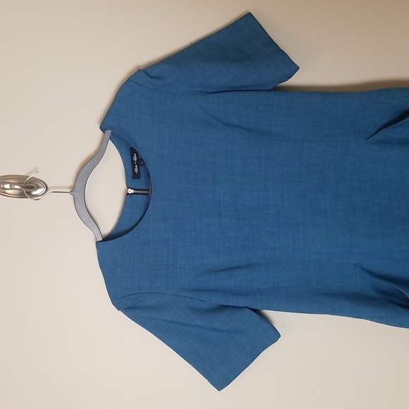 Alex + Alex Blue Short Sleeve Sheath Dress Size Large - Picture 2 of 10